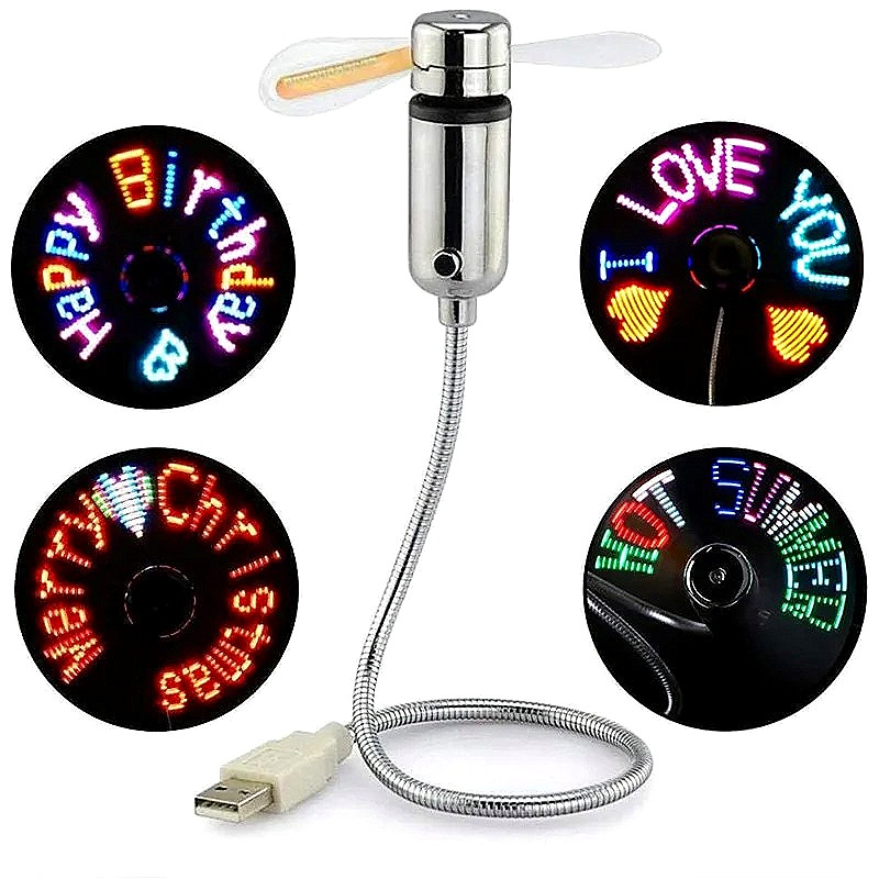 Electronics And Gadgets Ce - Przenośny wentylator USB LED z programowalnym