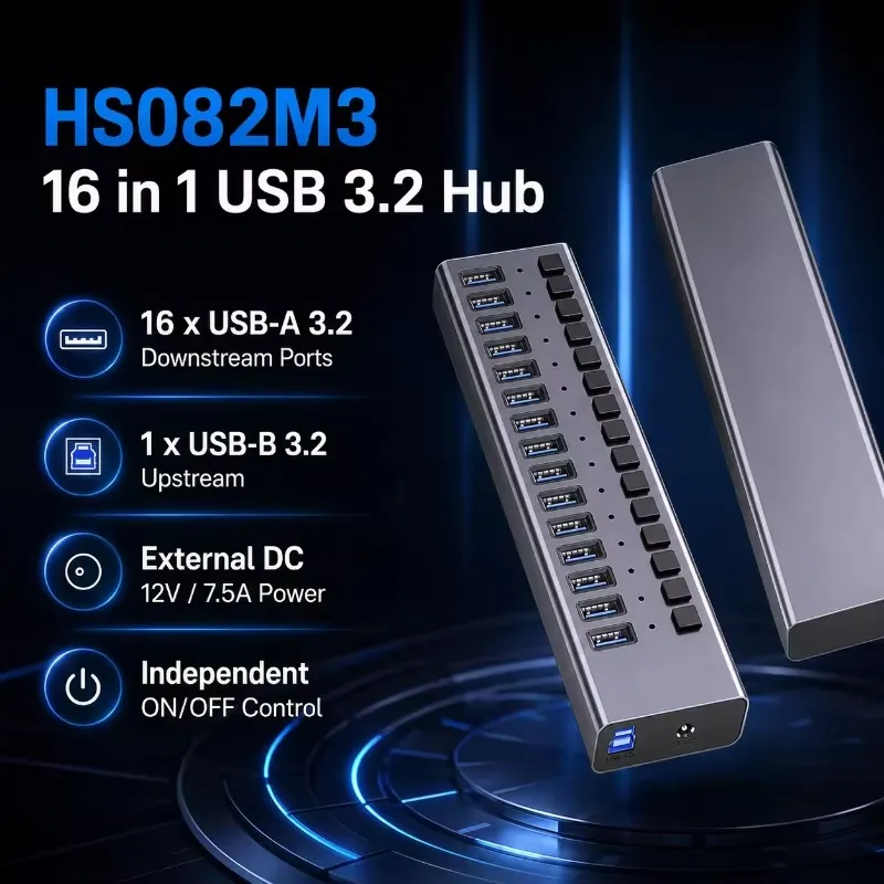 AP01 16-portowy zasilany hub U – Usb Hub recenzja i cena